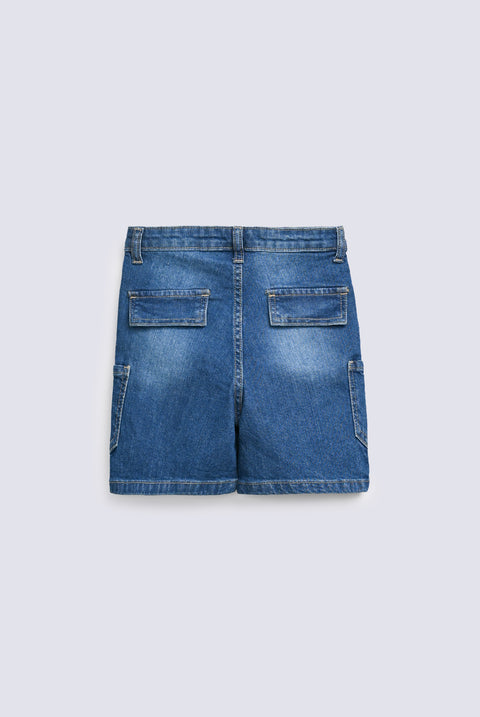 GIRLS CARGO DENIM SHORTS