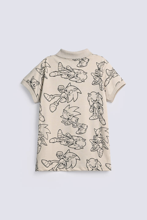 BOYS SONIC PRINTED POLO