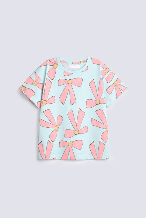 GIRLS DROP SHOULDER PRINTED T SHIRT