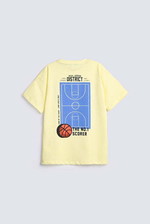 BOYS DROP SHOULDER PRTINED TEE