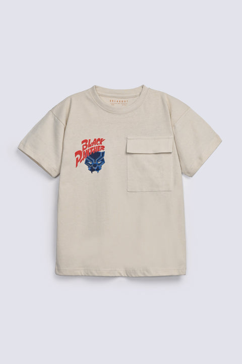 BOYS DROP SHOULDER BLACK PANTHER TEE