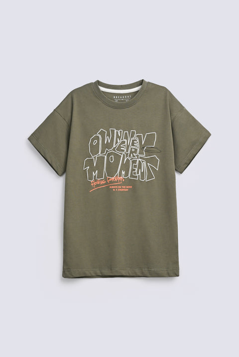 BOYS DROP SHOULDER GRAPHITE PRINT TEE