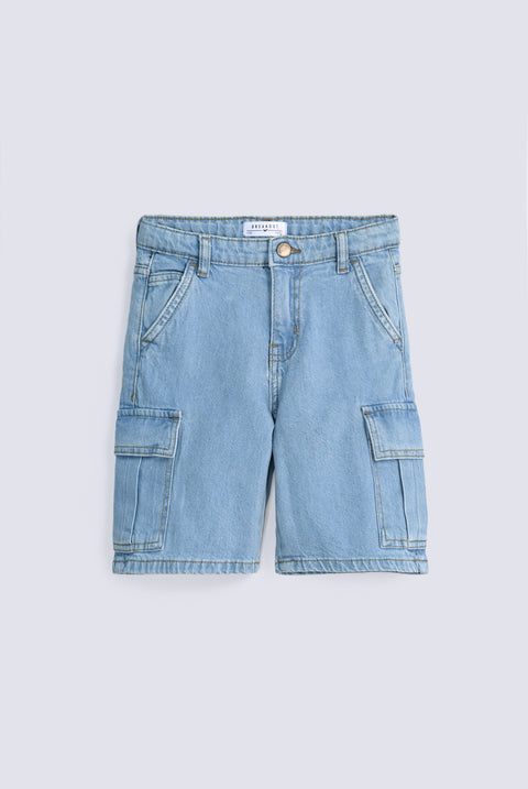 BOYS CARGO DENIM SHORTS