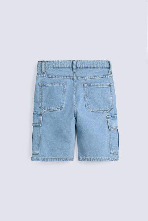 BOYS CARGO DENIM SHORTS