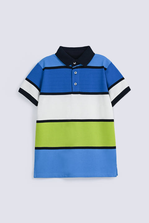 BOYS ENGINEERED STRIPER POLO