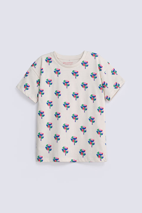 GIRLS DROP SHOULDER PRINTED T SHIRT