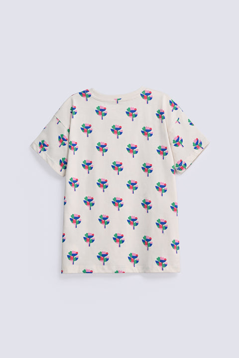 GIRLS DROP SHOULDER PRINTED T SHIRT