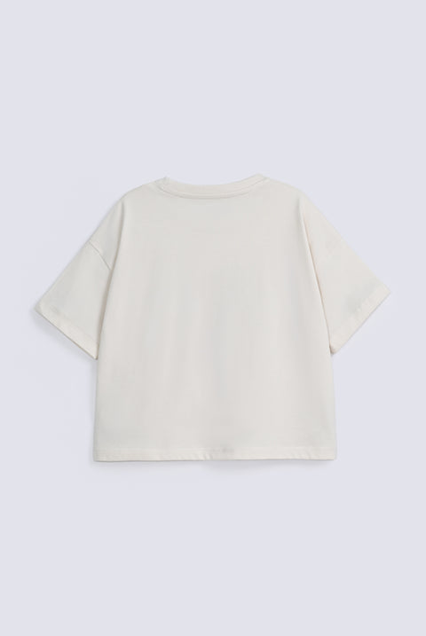 GIRLS BOXY BUTTERFLY PRINTED TEE SHIRT