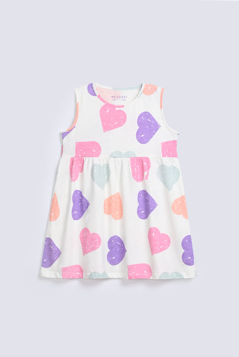 GIRLS BASIC PRINTED DRESS