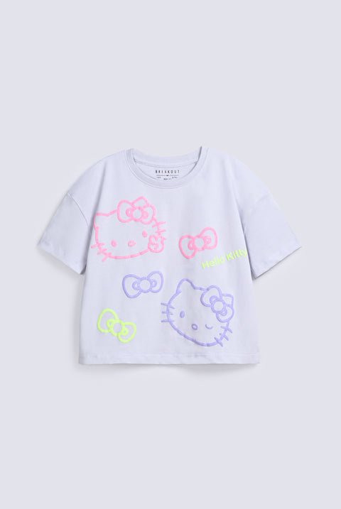 GIRLS HELLO KITTY PRINTED T SHIRT