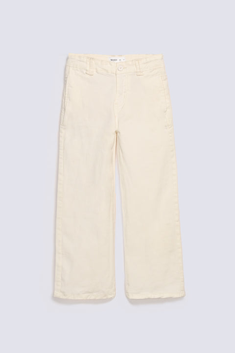 GIRLS WIDE LEG TWILL PANTS