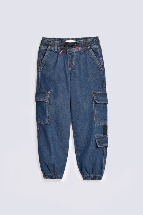 BOYS CARGO DENIM JOGGER TROUSER