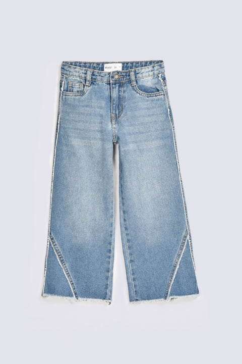GIRLS LOOSE FIT FRAYED DENIM