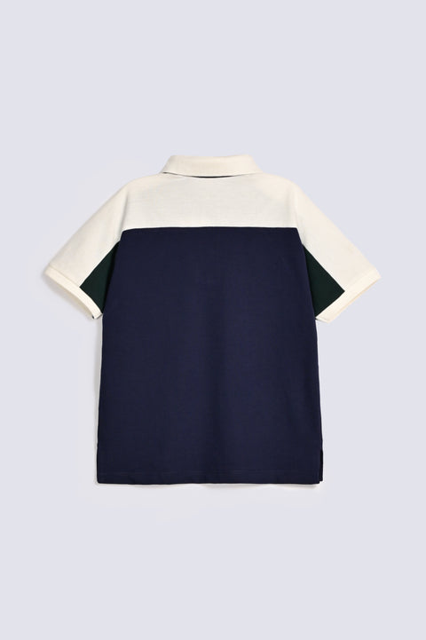 BOYS CONTRAST PANEL POLO