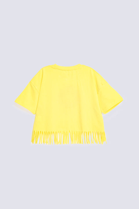 GIRLS BOXY EMBROIDERED FLOWER T-SHIRT