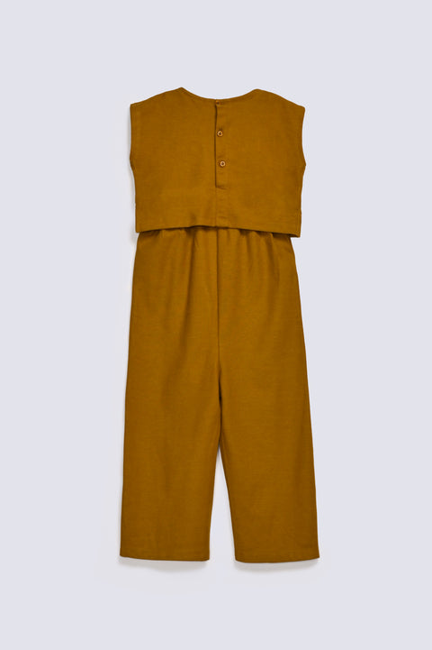 GIRLS DOUBLE LAYER EMBELLISHED JUMP SUIT