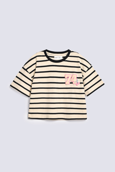 GIRLS BOXY STRIPERED T-SHIRT