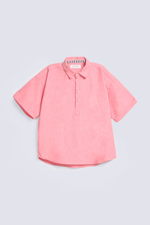 BOYS BOXY FIT HALF PLACKET SHIRT