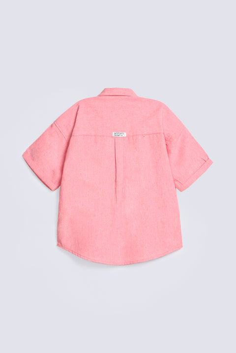 BOYS BOXY FIT HALF PLACKET SHIRT