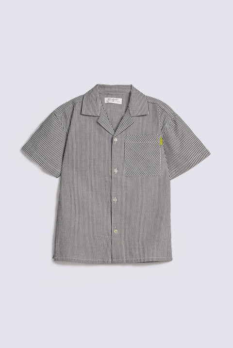 BOYS SEER SUCKER STRIPED SHIRT