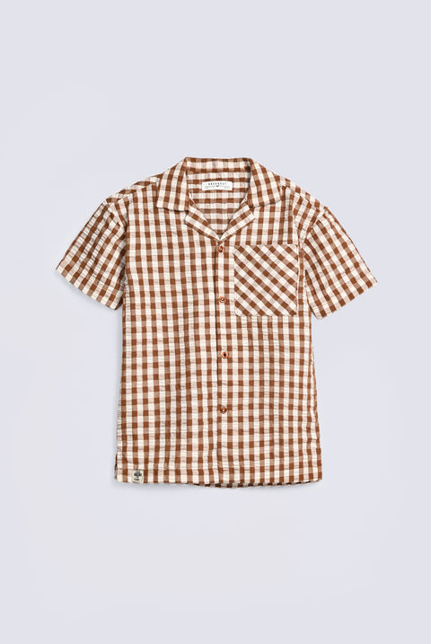 BOYS SEER SUCKER CHECK SHIRT