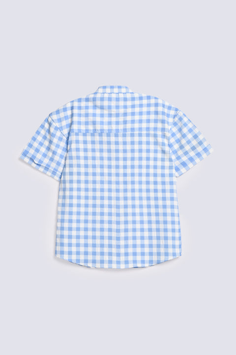 BOYS SEERSUCKER CHECK SHIRT