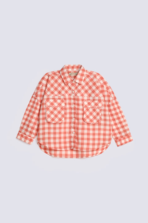 GIRLS BOXY CHECKERED SHIRT