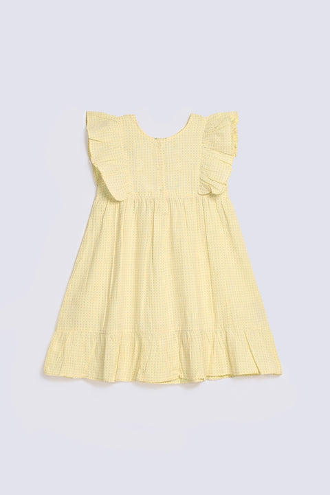 GIRLS EMBROIDERED DRESS WITH FRILL