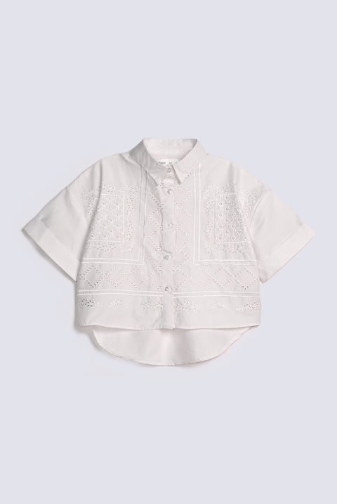 GIRLS BOXY FIT EMBROIDERED TOP