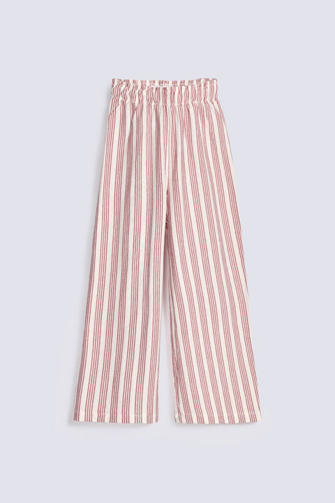 GIRLS JACQUARD STRIPED LOOSE TROUSERS