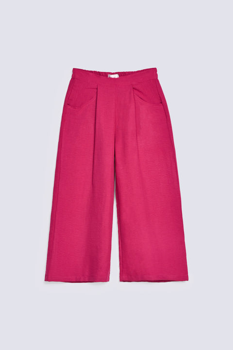 GIRLS WIDE LEG PLEATED TROUSER