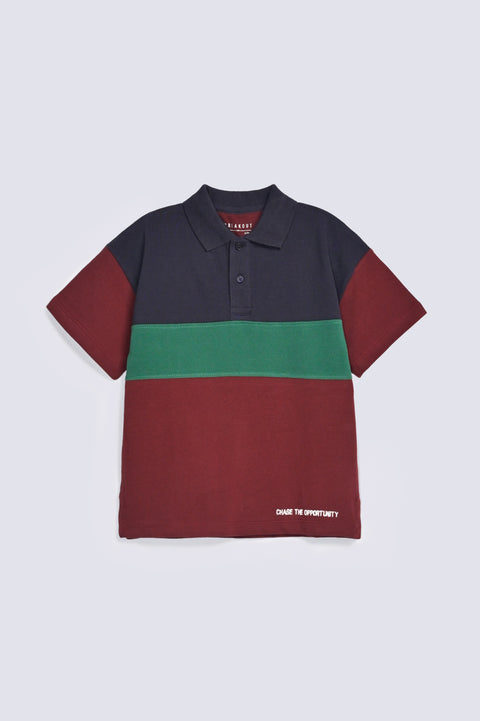 BOYS CONTRAST PANEL POLO