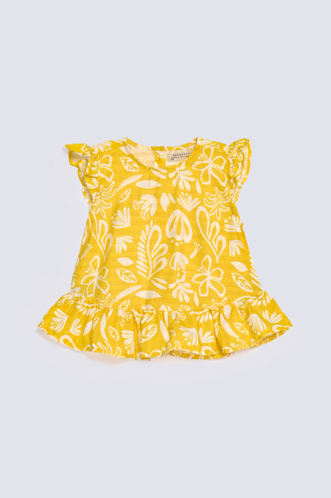 GIRLS FLORAL PRINTED SLEEVELESS TOP