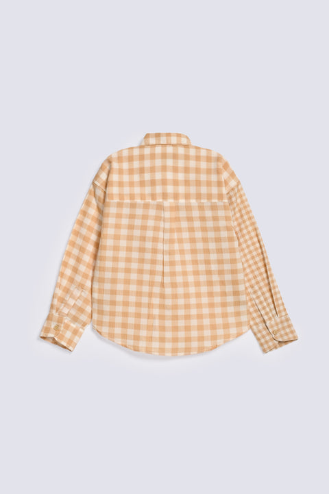 BOYS SEER SUCKER CHECKERED SHIRT