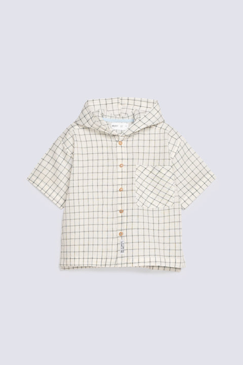 BOYS CHECKERED SHIRT WITH HOOD