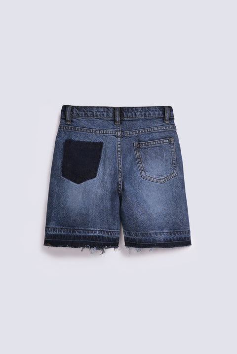 BOYS HEM DETAIL DENIM SHORTS