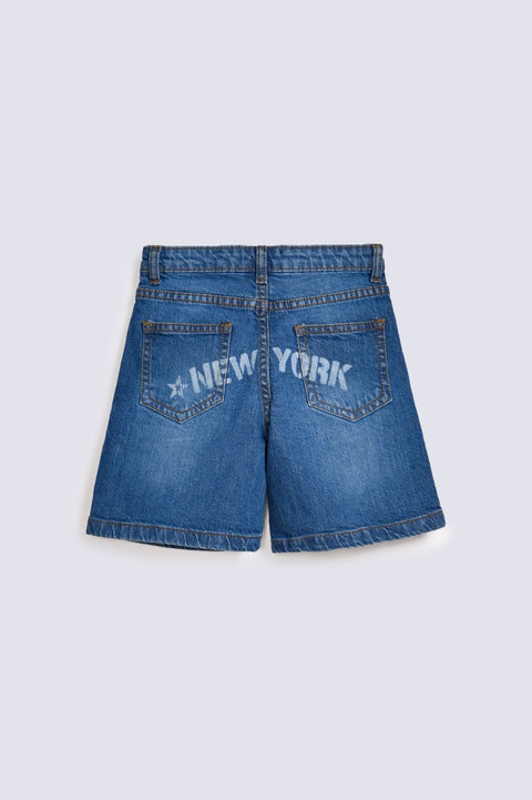 BOYS PRINTED DENIM SHORTS