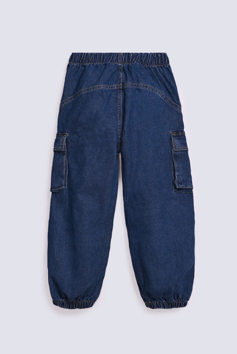 GIRLS JOGGER CARGO DENIM