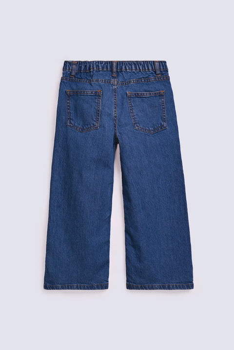 GIRLS LOOSE FIT STITCH EMBROIERED DENIM