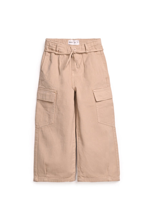 GIRLS LOOSE CARGO DENIM