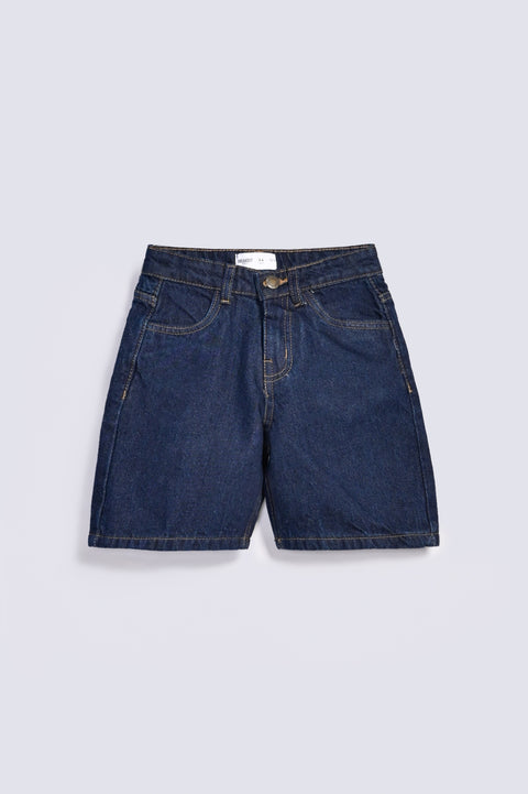 BOYS EMBROIDERED PATCH DENIM SHORT