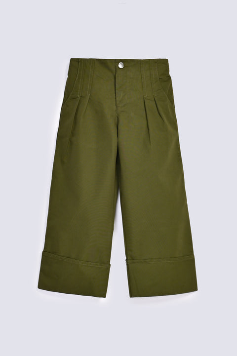 GIRLS PLEATED WIDE LEG PANT