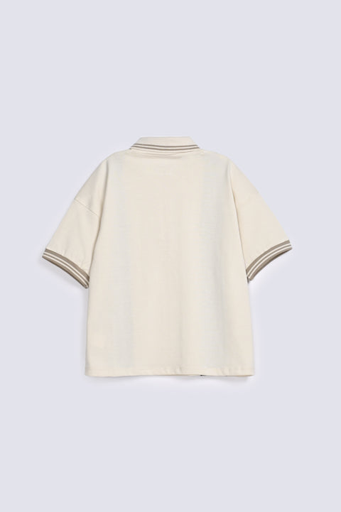 BOYS CONTRAST PANEL POLO