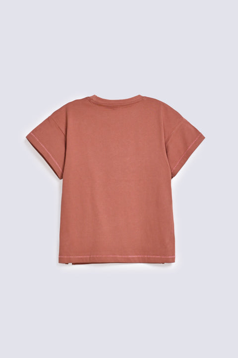 GIRLS EMBROIDERED TROPICAL T-SHIRT