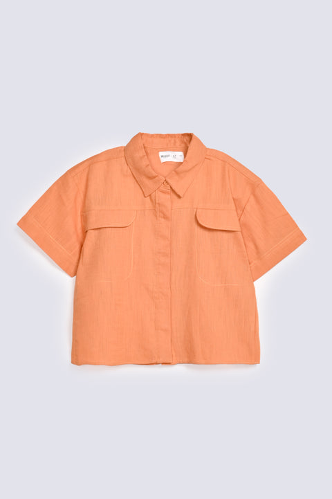 GIRLS BUTTON DOWN BOXY SHIRT