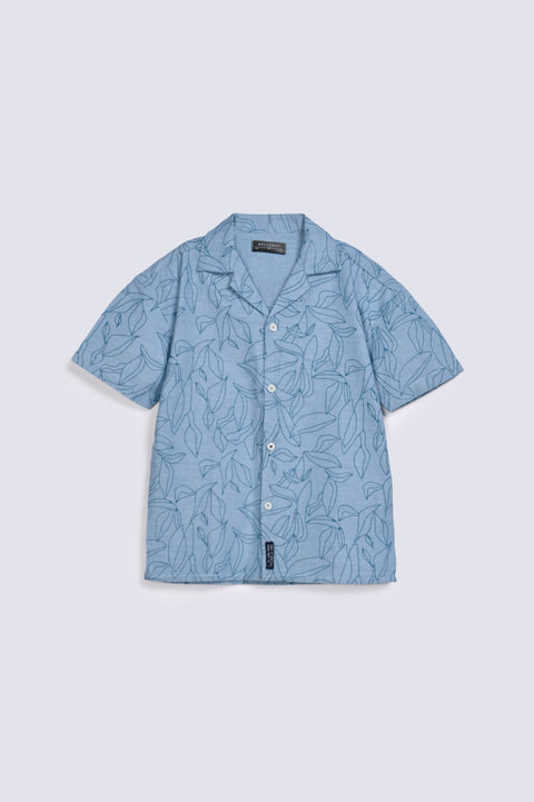 BOYS PRINTED RESORT COLLAR SHIRT