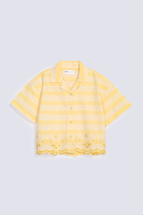 GIRLS EMBROIDERED BUTTON DOWN SHIRT