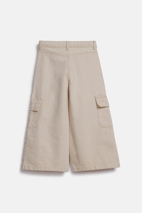 GIRLS WIDE LEG CARGO DENIM