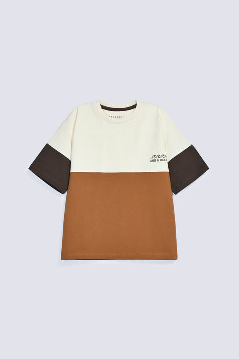 BOYS CONTRAST PANEL TEE