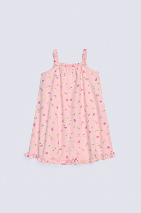 GIRLS FLORAL PRINTED KNIT PLAYSUIT